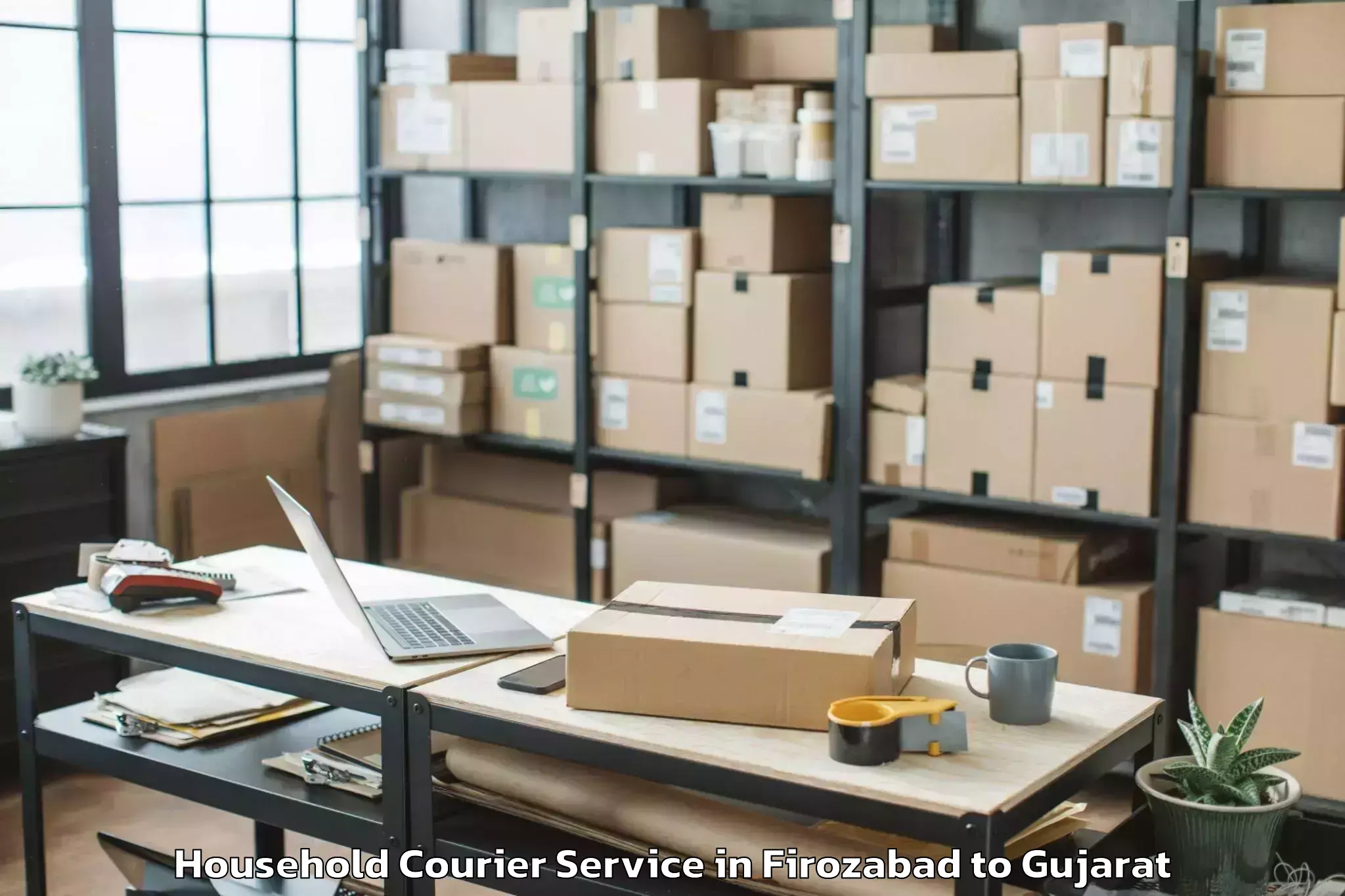 Reliable Firozabad to Lavad Household Courier